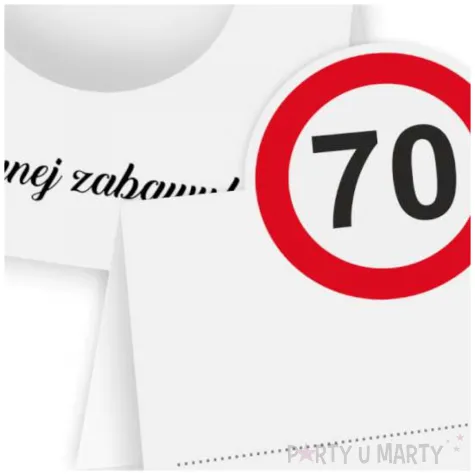 wizytowki na stol winietki dekoracja na 70 urodziny traffic birthday dla gosci 10 szt