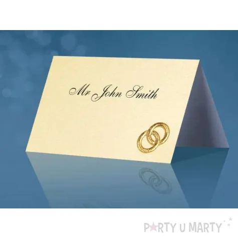 wizytowki na stol z obraczkami 25 szt