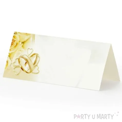 wizytowki na stol zlote obraczki 4 5 cm x 10 cm 25 szt