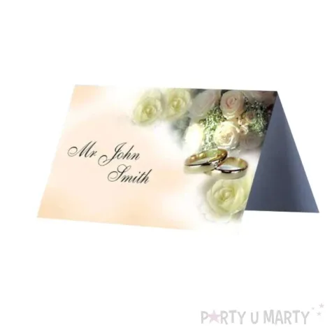 wizytowki na stol zlote obraczki partydeco 25 szt