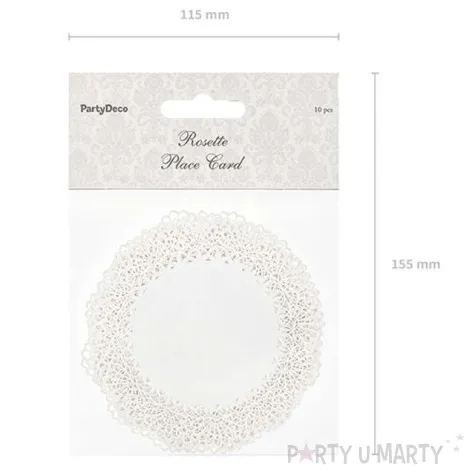 wizytowki rozeta biale perlowe partydeco 10szt