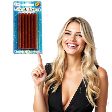 wklad klejowy cienki czerwony brokatowy aliga 7x100 mm 6 szt