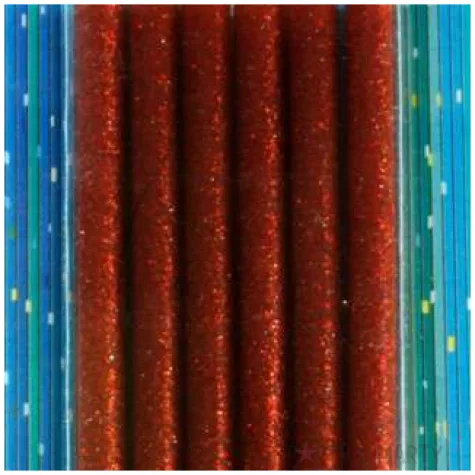 wklad klejowy cienki czerwony brokatowy aliga 7x100 mm 6 szt