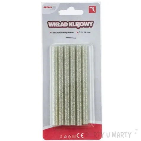 wklad klejowy cienki srebrny brokat brewis 7x100 mm 6 szt