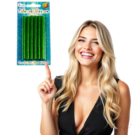 wklad klejowy cienki zielony brokatowy aliga 7x100 mm 6 szt