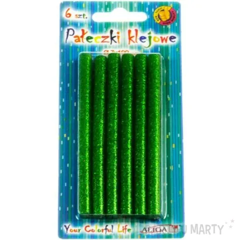 wklad klejowy cienki zielony brokatowy aliga 7x100 mm 6 szt