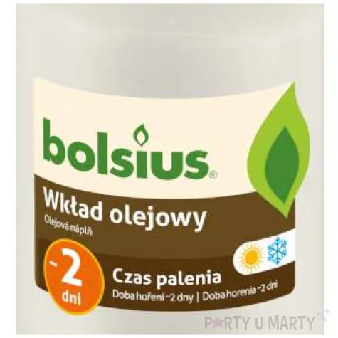 wklad olejowy premium 2 dni bialy bolsius 95 mm