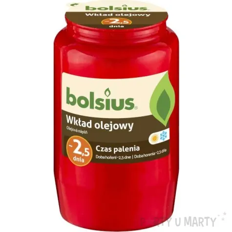wklad olejowy premium 2 dni czerwony bolsius 95 mm