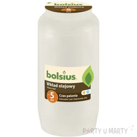 wklad olejowy premium 5 dni bialy bolsius 145 mm