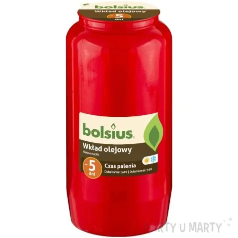 wklad olejowy premium 5 dni czerwony bolsius 145 mm