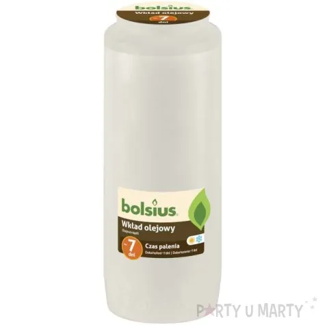 wklad olejowy premium 7 dni bialy bolsius 177 mm