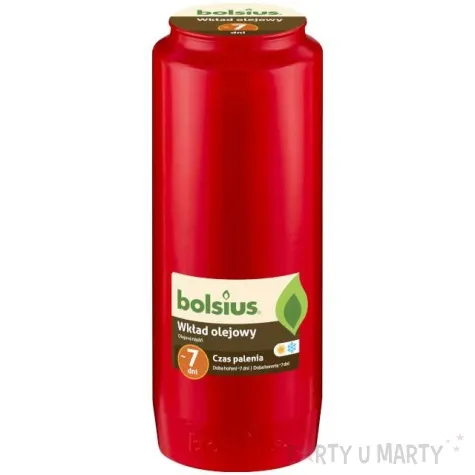wklad olejowy premium 7 dni czerwony bolsius 177 mm