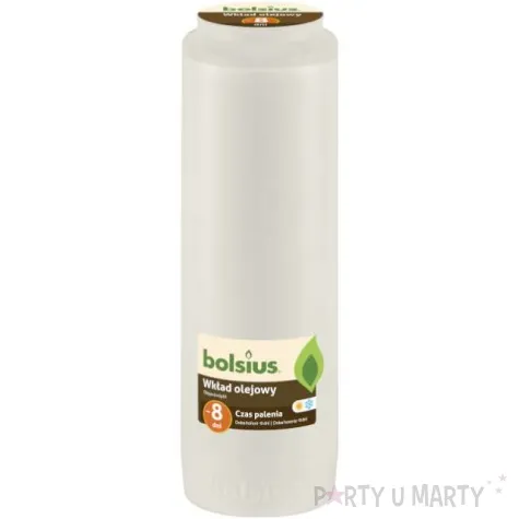 wklad olejowy premium 8 dni bialy bolsius 215 mm
