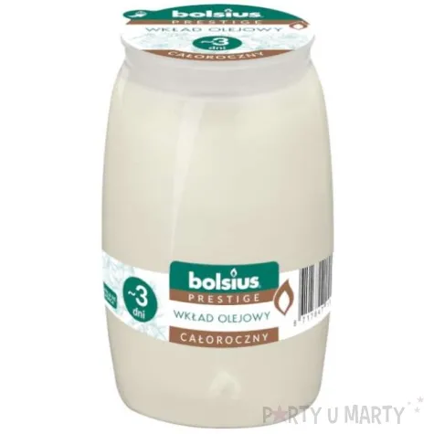 wklad olejowy prestige 3 dni bialy bolsius 95 mm