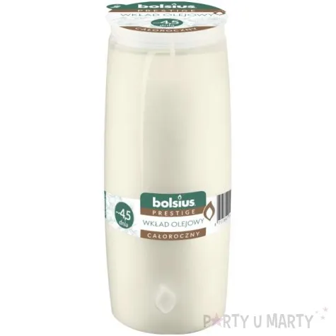 wklad olejowy prestige 4 5 dni bialy bolsius 140 mm