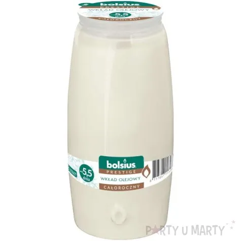 wklad olejowy prestige 5 5 dni bialy bolsius 140 mm