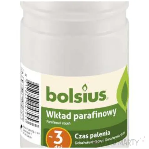wklad parafinowy classic 3 dni bialy bolsius 145 mm