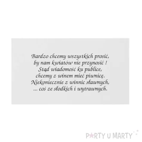 wkladki do zaproszen 25 szt