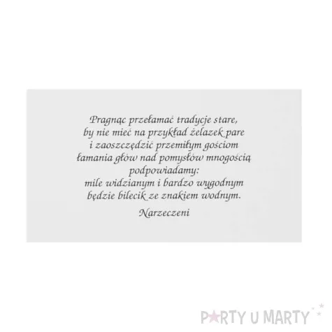 wkladki do zaproszen 25 szt