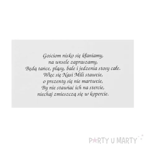 wkladki do zaproszen 25 szt