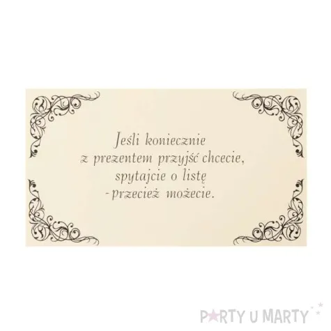 wkladki do zaproszen 25 szt jesli koniecznie
