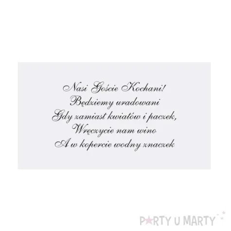 wkladki do zaproszen nasi goscie kochani 25 szt