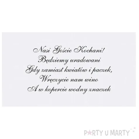 wkladki do zaproszen nasi goscie kochani 25 szt