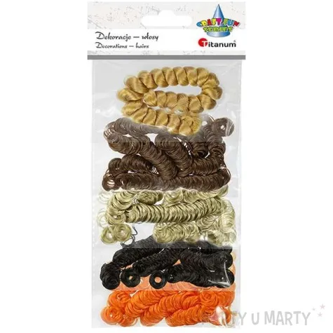 wlosy dekoracjne krecone mix titanum 5 szt