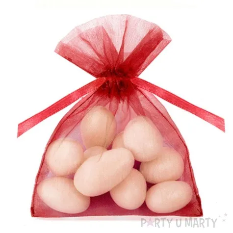 woreczki z ogranzy czerwone partydeco 10 cm 20 szt