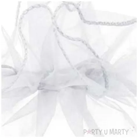 woreczki z organzy sciagane okragle biale partydeco 25 cm 10 szt