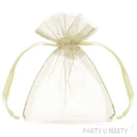woreczki z organzy sciagane proste kremowe partydeco 10 cm 10 szt