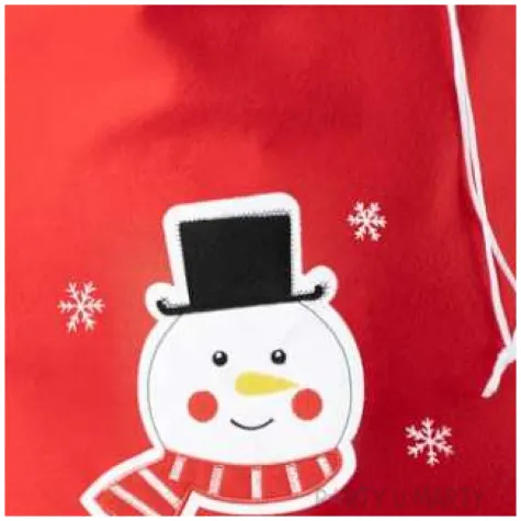 worek mikolaja swiateczny balwanek czerwony 50 x 80 cm partypal