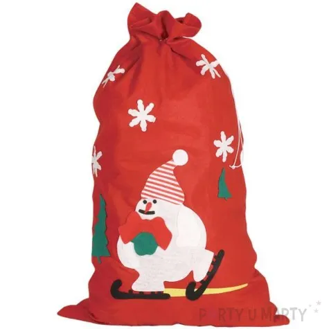 worek mikolaja swiateczny balwanek guirca 85 x 55 cm
