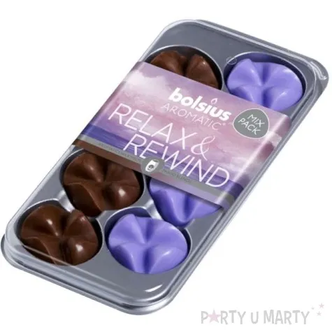 wosk zapachowy platki aromatic mix relax rewind bolsius 8 szt