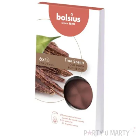 wosk zapachowy platki drzewo agarowe brazowy bolsius 6 szt