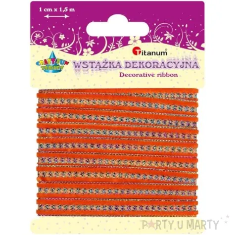 wstazka dekoracyjna pomaranczowa titanum 1 5m