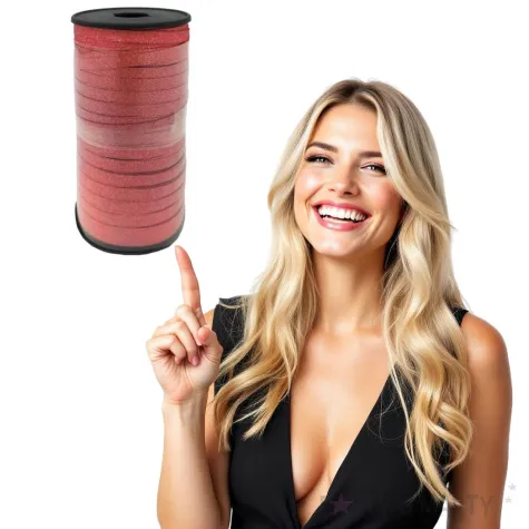 wstazka do balonow brokatowa czerwona godan 5 mm 92 m