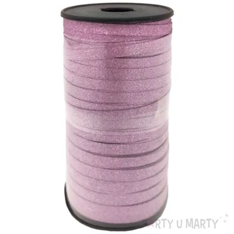 wstazka do balonow brokatowa jasnorozowa godan 5 mm 92 m