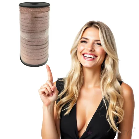 wstazka do balonow brokatowa rozowe zloto godan 5 mm 92 m