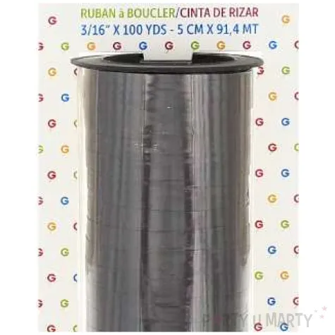 wstazka do balonow classic czarna holograficzna gemar 5 mm x 90 m