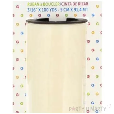 wstazka do balonow classic kosc sloniowa pastel gemar 5 mm x 90 m