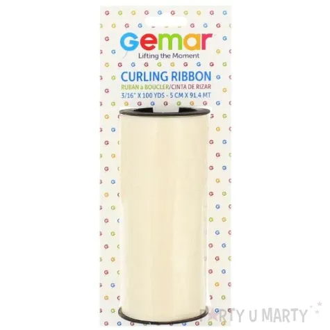 wstazka do balonow classic kosc sloniowa pastel gemar 5 mm x 90 m