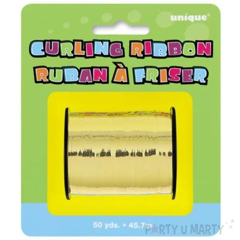 wstazka do balonow classic metalic u91 zlota unique 0 5 cm x 45m