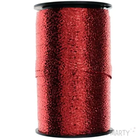 wstazka do balonow curling czerwona santex 10mm 25m