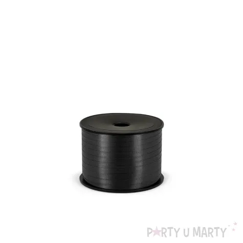 wstazka do balonow do prezentow na urodziny sylwestra wesele matowa czarna 0 5 cm x 90 m
