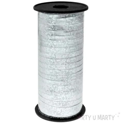 wstazka do balonow holograficzna srebrna godan 5 mm 92 m