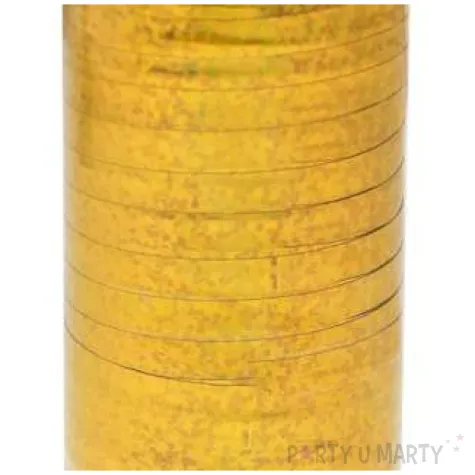 wstazka do balonow holograficzna zlota godan 5 mm 92 m