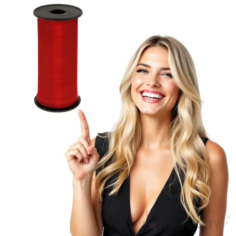 wstazka do balonow lustrzana czerwona godan 5 mm 92 m