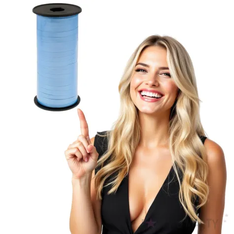 wstazka do balonow lustrzana jasnoniebieska godan 5 mm 92 m