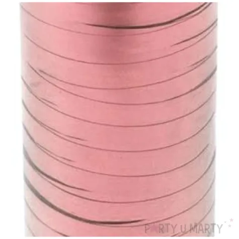 wstazka do balonow metaliczna rozowa jasna godan 5 mm 92 m